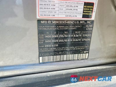 Zdjęcie 13 z 13 samochodu: 2006 MERCEDES-BENZ ML 500 VIN:4JGBB75E06A057815 - miniatura