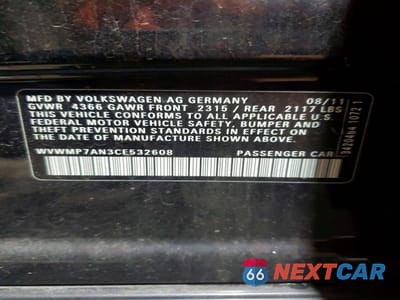 Zdjęcie 13 z 13 samochodu: 2012 VOLKSWAGEN CC SPORT VIN:WVWMP7AN3CE532608 - miniatura