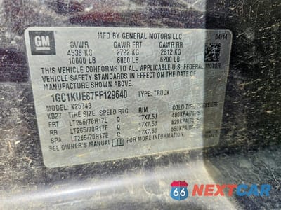 Zdjęcie 12 z 12 samochodu: 2015 CHEVROLET SILVERADO K2500 HEAVY DUTY VIN:1GC1KUE87FF129640 - miniatura