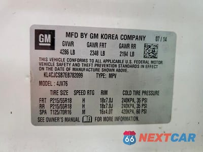 Zdjęcie 13 z 13 samochodu: 2014 BUICK ENCORE VIN:KL4CJCSB7EB782099 - miniatura