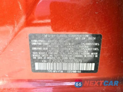 Zdjęcie 12 z 12 samochodu: 2024 SUBARU CROSSTREK PREMIUM VIN:JF2GUADC8RH863979 - miniatura