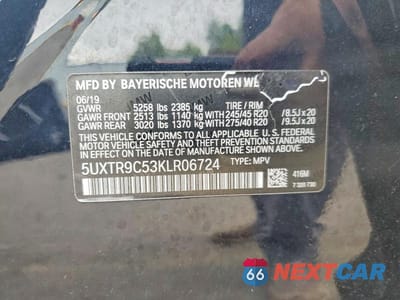 Zdjęcie 12 z 12 samochodu: 2019 BMW X3 XDRIVE30I VIN:5UXTR9C53KLR06724 - miniatura