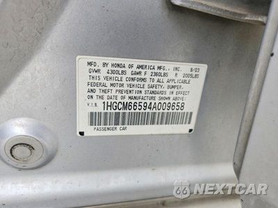 Zdjęcie 12 z 12 samochodu: 2004 HONDA ACCORD EX VIN:1HGCM66594A009658 - miniatura