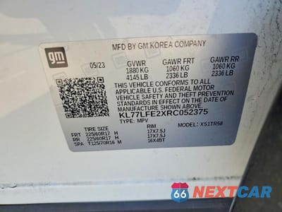 Zdjęcie 14 z 14 samochodu: 2024 CHEVROLET TRAX LS VIN:KL77LFE2XRC052375 - miniatura