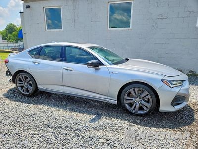Czwarte zdjęcie samochodu z boku: 2021 ACURA TLX TECH A VIN:19UUB5F59MA016002 - miniatura