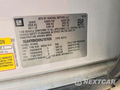 Zdjęcie 13 z 13 samochodu: 2017 BUICK ENCLAVE VIN:5GAKRBKD0HJ187600 - miniatura