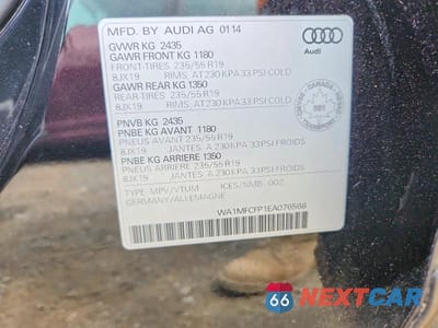 Zdjęcie 13 z 13 samochodu: 2014 AUDI Q5 PROGRESSIV VIN:WA1MFCFP1EA076568 - miniatura