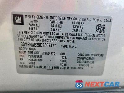 Zdjęcie 13 z 13 samochodu: 2013 CADILLAC SRX VIN:3GYFNAE39DS607477 - miniatura