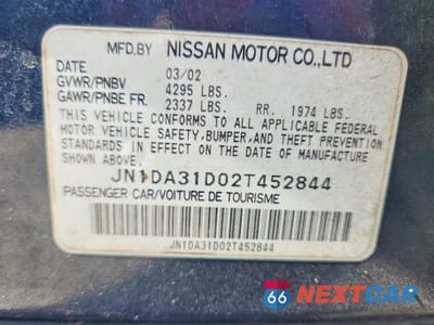 Zdjęcie 12 z 12 samochodu: 2002 NISSAN MAXIMA GXE VIN:JN1DA31D02T452844 - miniatura