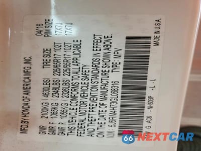 Zdjęcie 12 z 12 samochodu: 2016 HONDA CR-V EXL VIN:5J6RM4H73GL068316 - miniatura