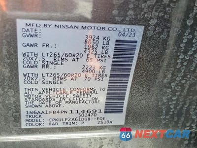 Zdjęcie 13 z 13 samochodu: 2023 NISSAN TITAN XD PLATINUM RESERVE VIN:1N6AA1FB4PN114691 - miniatura
