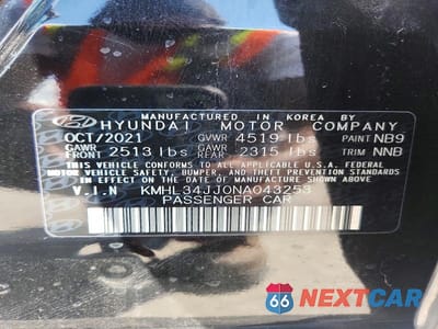 Zdjęcie 12 z 12 samochodu: 2022 HYUNDAI SONATA HYBRID SEL VIN:KMHL34JJ0NA043253 - miniatura