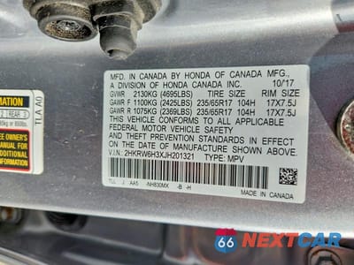 Zdjęcie 13 z 13 samochodu: 2018 HONDA CR-V LX VIN:2HKRW6H3XJH201321 - miniatura