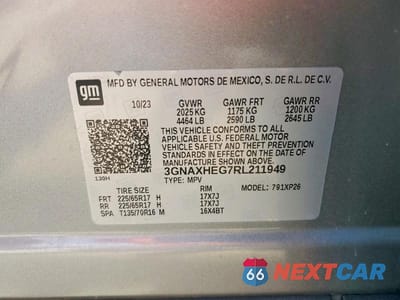 Zdjęcie 13 z 13 samochodu: 2024 CHEVROLET EQUINOX LS VIN:3GNAXHEG7RL211949 - miniatura