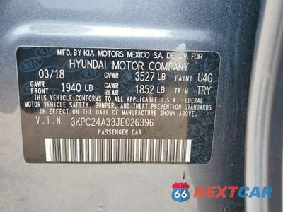 Zdjęcie 12 z 12 samochodu: 2018 HYUNDAI ACCENT SEL VIN:3KPC24A33JE026396 - miniatura