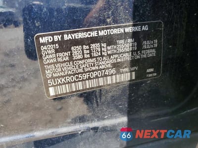 Zdjęcie 13 z 13 samochodu: 2015 BMW X5 XDRIVE35I VIN:5UXKR0C59F0P07496 - miniatura