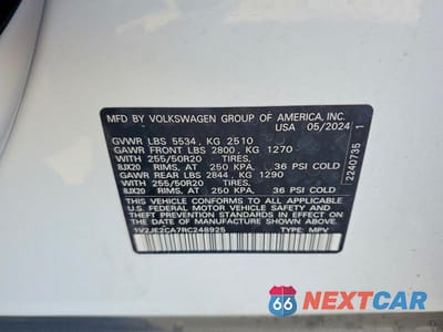 Zdjęcie 12 z 12 samochodu: 2024 VOLKSWAGEN ATLAS CROSS SPORT SE VIN:1V2JE2CA7RC248925 - miniatura