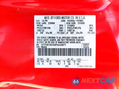 Zdjęcie 12 z 12 samochodu: 1999 FORD RANGER VIN:1FTYR10V5XPA42871 - miniatura