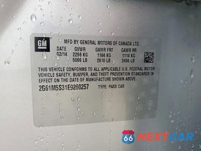 Zdjęcie 12 z 12 samochodu: 2014 CADILLAC XTS LUXURY COLLECTION VIN:2G61M5S31E9260257 - miniatura