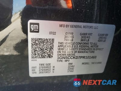 Zdjęcie 13 z 13 samochodu: 2023 CHEVROLET SUBURBAN C1500 LT VIN:1GNSCCKD7PR101468 - miniatura