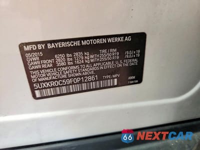 Zdjęcie 13 z 13 samochodu: 2015 BMW X5 XDRIVE35I VIN:5UXKR0C59F0P12861 - miniatura