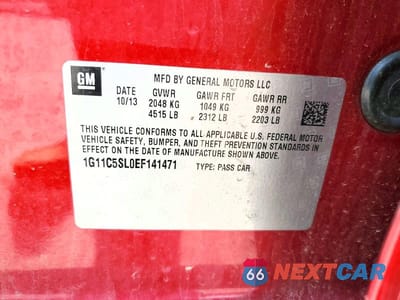 Zdjęcie 12 z 12 samochodu: 2014 CHEVROLET MALIBU 1LT VIN:1G11C5SL0EF141471 - miniatura