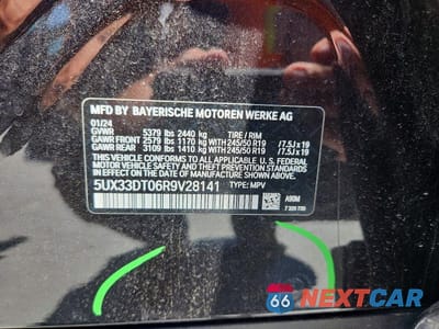 Zdjęcie 12 z 12 samochodu: 2024 BMW X4 XDRIVE30I VIN:5UX33DT06R9V28141 - miniatura