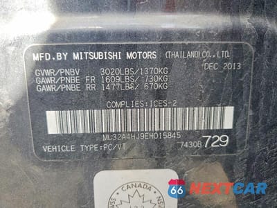 Zdjęcie 12 z 12 samochodu: 2014 MITSUBISHI MIRAGE ES VIN:ML32A4HJ9EH015845 - miniatura