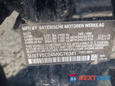 Zdjęcie 13 z 13 samochodu: 2021 BMW X3 XDRIVE30I VIN:5UXTY5C04M9G76341 - miniatura