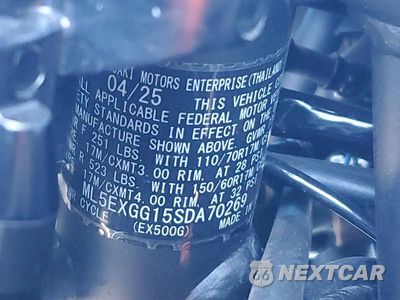 Zdjęcie 9 z 9 samochodu: 2025 KAWASAKI EX500 VIN:ML5EXGG15SDA70269 - miniatura