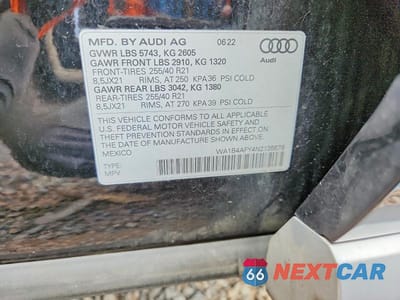Zdjęcie 13 z 13 samochodu: 2022 AUDI SQ5 PREMIUM PLUS VIN:WA1B4AFY4N2135679 - miniatura