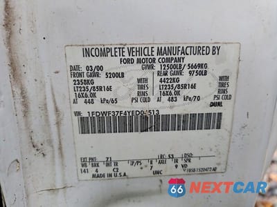 Zdjęcie 12 z 12 samochodu: 2000 FORD F350 SUPER DUTY VIN:1FDWF37F4YED04513 - miniatura