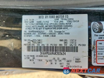 Zdjęcie 12 z 12 samochodu: 2010 FORD FUSION SEL VIN:3FAHP0JA9AR202624 - miniatura