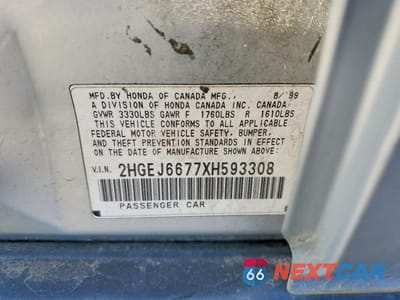 Zdjęcie 12 z 12 samochodu: 1999 HONDA CIVIC VIN:2HGEJ6677XH593308 - miniatura