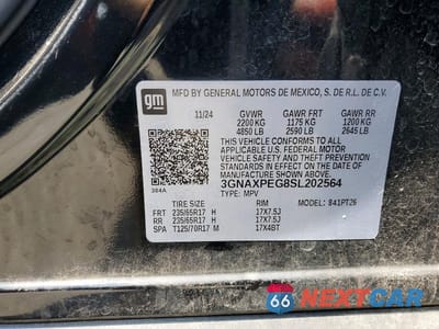 Zdjęcie 13 z 13 samochodu: 2025 CHEVROLET EQUINOX LT VIN:3GNAXPEG8SL202564 - miniatura