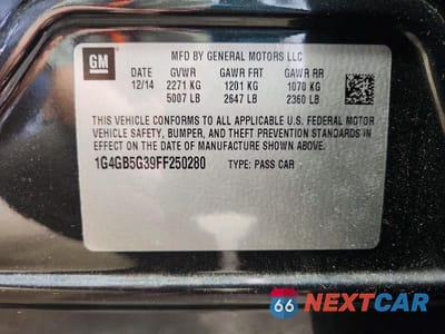 Zdjęcie 12 z 12 samochodu: 2015 BUICK LACROSSE VIN:1G4GB5G39FF250280 - miniatura