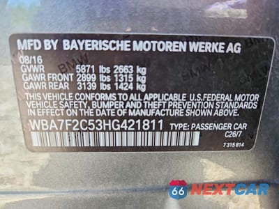 Zdjęcie 12 z 12 samochodu: 2017 BMW 750 XI VIN:WBA7F2C53HG421811 - miniatura