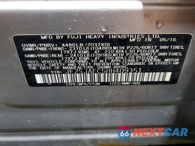 Zdjęcie 13 z 13 samochodu: 2017 SUBARU FORESTER 2.5I PREMIUM VIN:JF2SJAEC5HH409351 - miniatura
