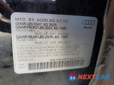 Zdjęcie 13 z 13 samochodu: 2010 AUDI Q5 PRESTIGE VIN:WA1WKAFP1AA020701 - miniatura