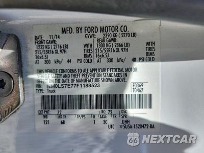 Zdjęcie 14 z 14 samochodu: 2015 FORD TRANSIT CONNECT XL DELIVERY VAN VIN:NM0LS7E77F1188523 - miniatura
