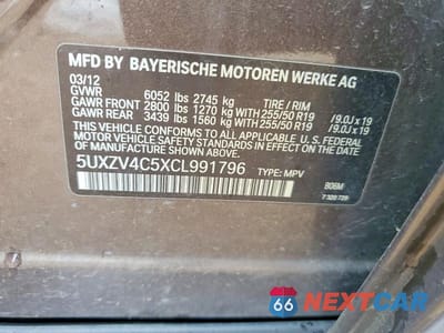 Zdjęcie 13 z 13 samochodu: 2012 BMW X5 XDRIVE35I VIN:5UXZV4C5XCL991796 - miniatura