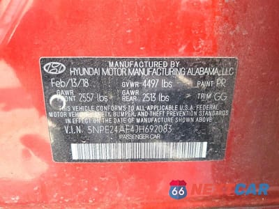 Zdjęcie 13 z 13 samochodu: 2018 HYUNDAI SONATA SE VIN:5NPE24AF4JH692083 - miniatura