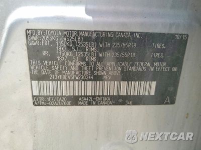 Zdjęcie 13 z 13 samochodu: 2015 TOYOTA RAV4 LIMITED VIN:2T3YFREV5FW230244 - miniatura