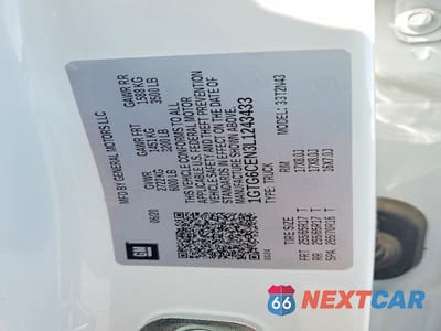 Zdjęcie 12 z 12 samochodu: 2020 GMC CANYON SLE VIN:1GTG6CEN3L1243433 - miniatura