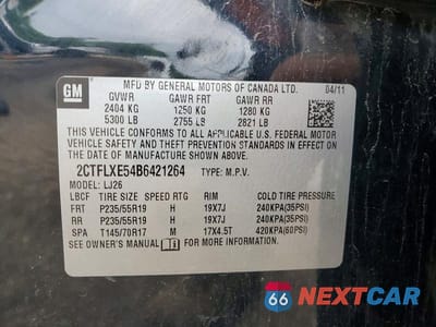 Zdjęcie 13 z 13 samochodu: 2011 GMC TERRAIN SLT VIN:2CTFLXE54B6421264 - miniatura
