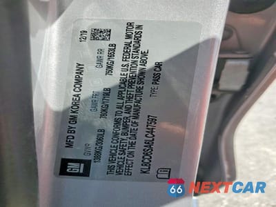 Zdjęcie 12 z 12 samochodu: 2020 CHEVROLET SPARK 1LT VIN:KL8CD6SA6LC447597 - miniatura