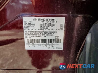 Zdjęcie 13 z 13 samochodu: 2021 FORD EDGE SEL VIN:2FMPK3J91MBA21396 - miniatura