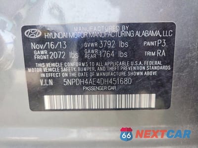 Zdjęcie 12 z 12 samochodu: 2013 HYUNDAI ELANTRA GLS VIN:5NPDH4AE4DH451680 - miniatura