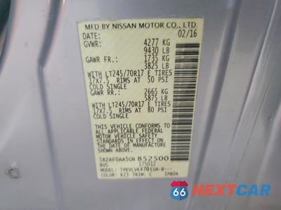 Zdjęcie 13 z 13 samochodu: 2016 NISSAN NV 3500 HD S VIN:5BZAF0AA5GN852500 - miniatura