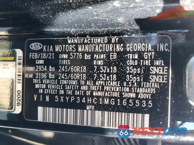 Zdjęcie 13 z 13 samochodu: 2021 KIA TELLURIDE EX VIN:5XYP34HC1MG165535 - miniatura